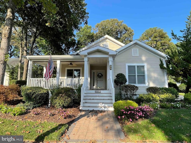 bungalow-style home with covered porch