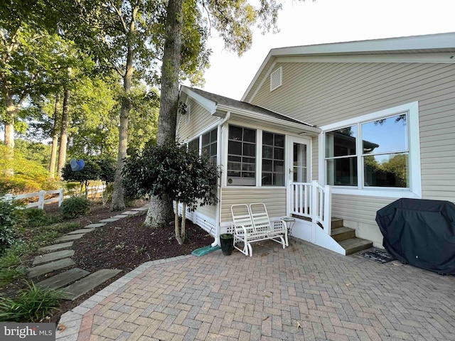 view of patio featuring area for grilling