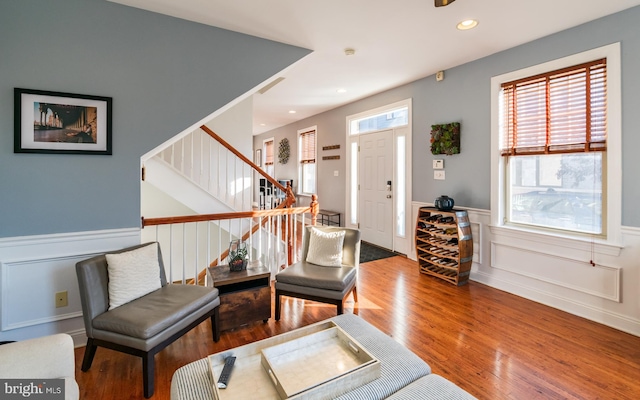 sitting room featuring hardwood / wood-style floors