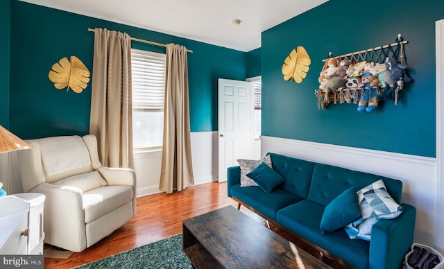 living room featuring hardwood / wood-style flooring