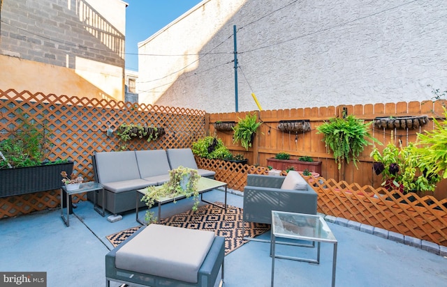 view of patio featuring outdoor lounge area