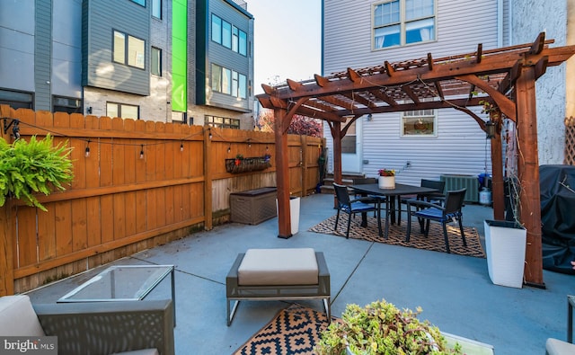 view of patio / terrace with a pergola