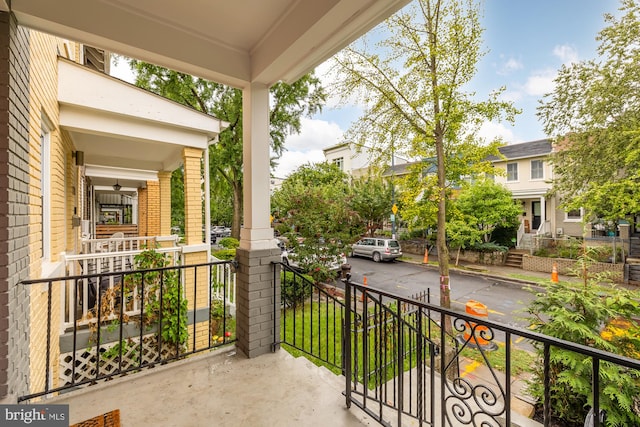 balcony with covered porch