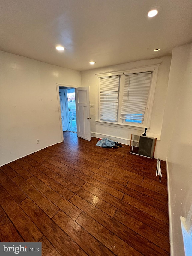 interior space featuring dark wood-type flooring