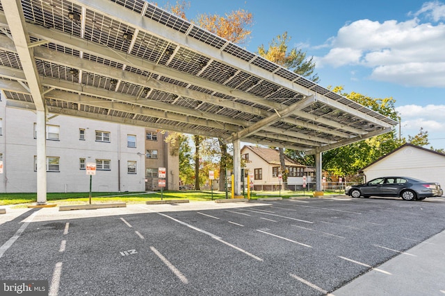 view of parking with a carport