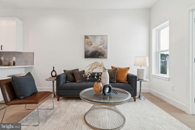 living room featuring light hardwood / wood-style floors