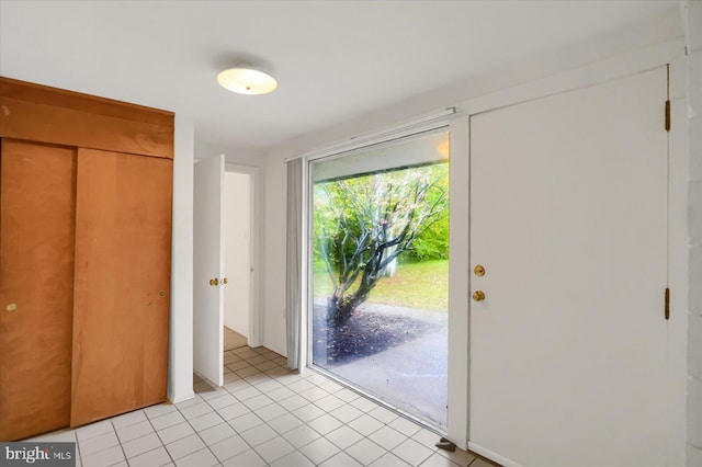 interior space featuring light tile patterned flooring