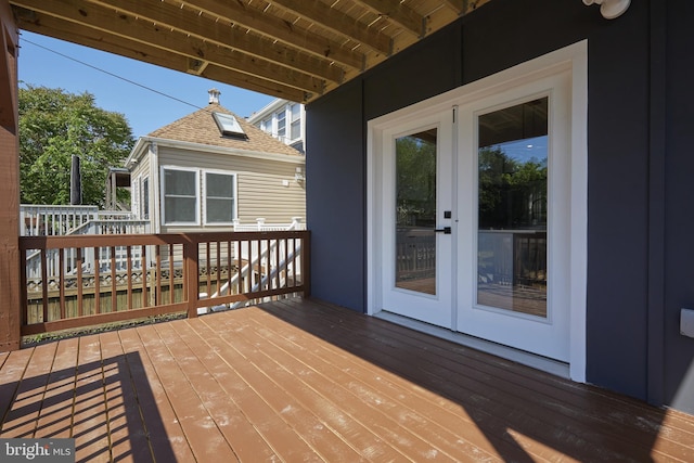 deck with french doors