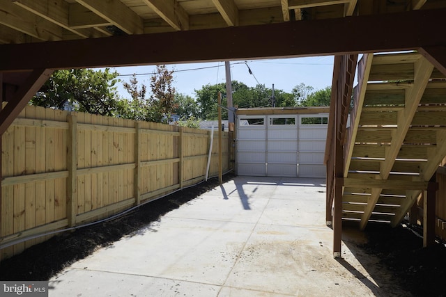 view of garage