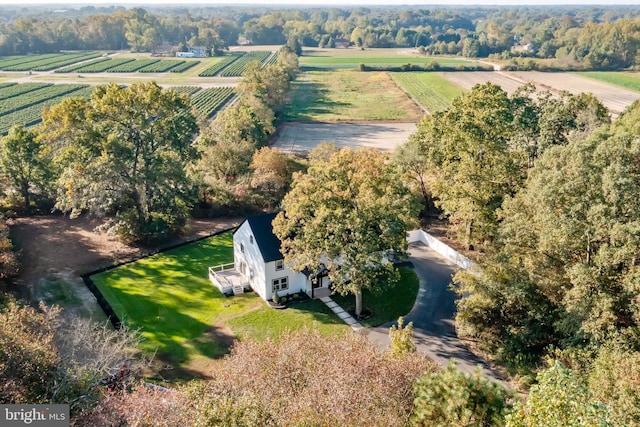 drone / aerial view featuring a rural view