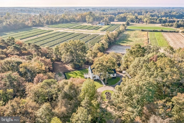 aerial view featuring a rural view