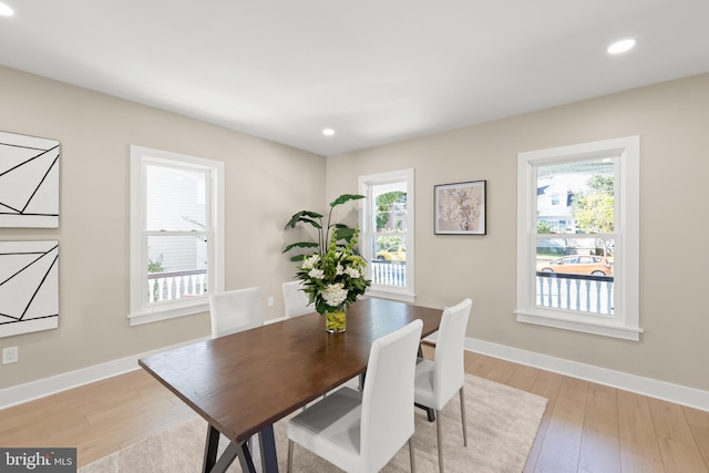 dining room featuring light wood-type flooring