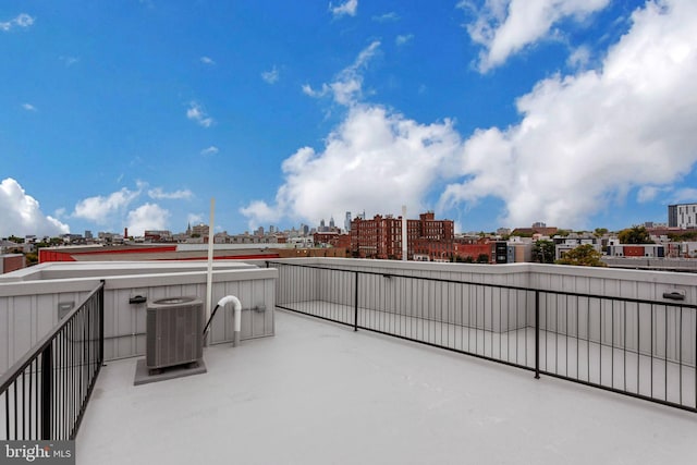 view of patio / terrace featuring a balcony and central AC