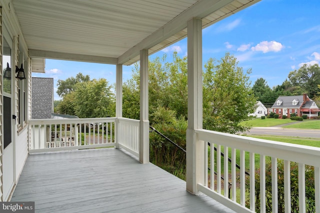 deck with a porch