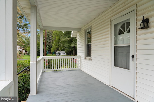 deck with covered porch