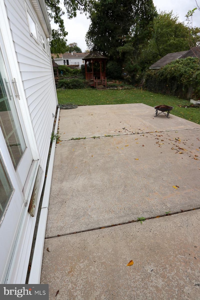 view of patio / terrace with a gazebo