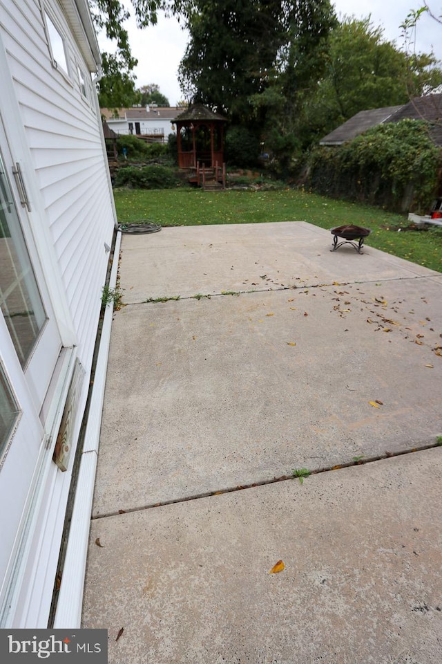 view of patio with a gazebo