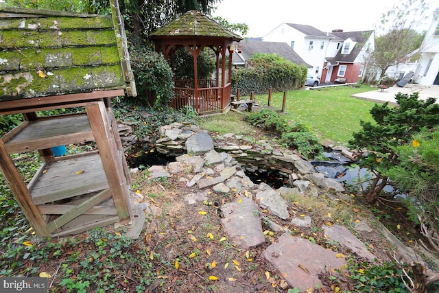 view of yard featuring a gazebo