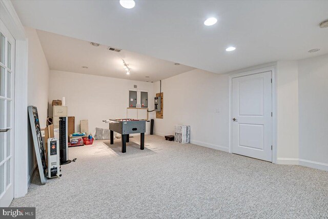 playroom featuring carpet floors