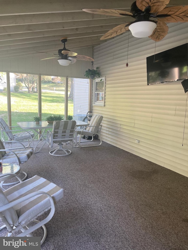 view of patio / terrace with ceiling fan