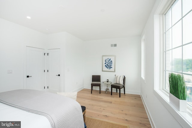 bedroom featuring light hardwood / wood-style flooring