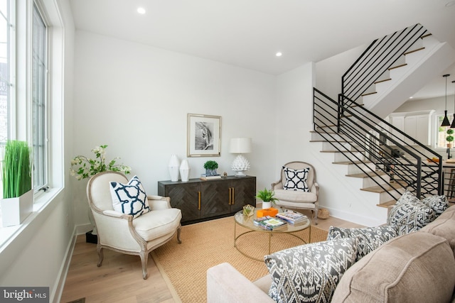 living room featuring hardwood / wood-style flooring