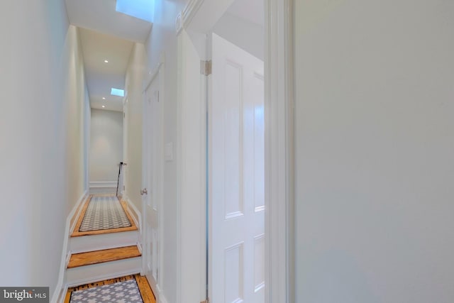 hallway featuring wood-type flooring