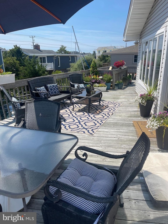 view of patio featuring a deck