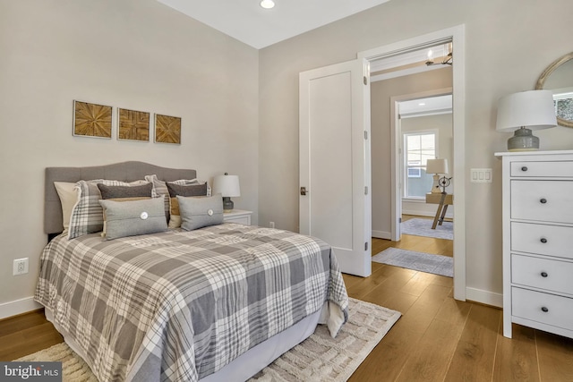 bedroom featuring wood-type flooring