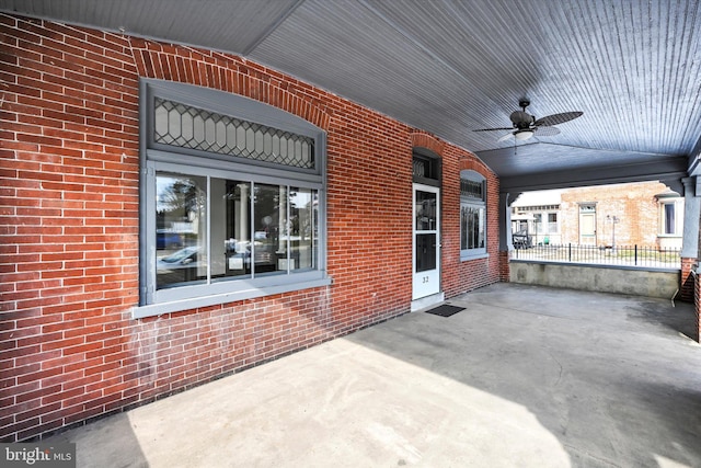 view of patio with ceiling fan