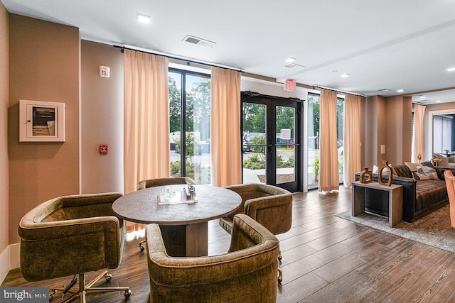 community lobby with visible vents