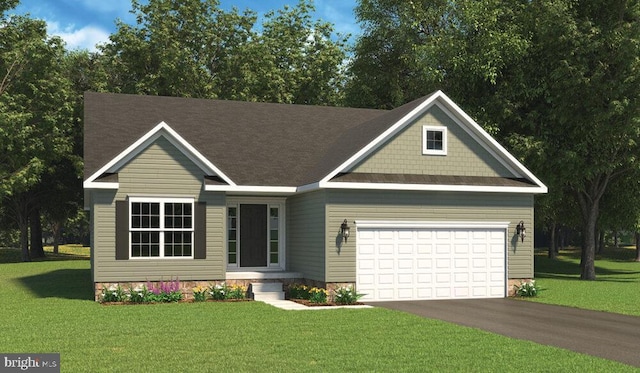 150 Patterson Dr Unit 47, Stewartstown, PA 17363 - view of front facade featuring a front lawn, driveway, and a garage