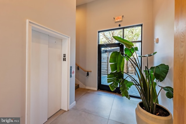 view of tiled foyer