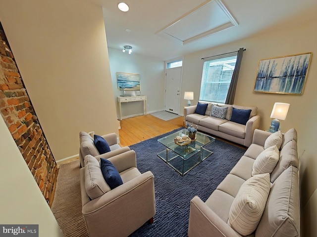 living room featuring wood-type flooring