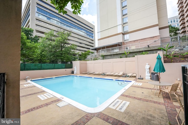 view of pool featuring a patio area