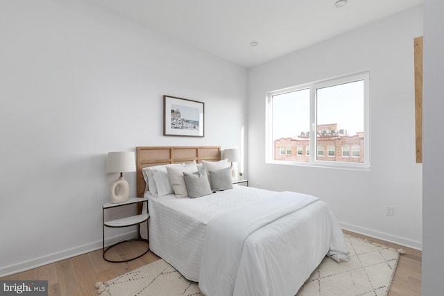 bedroom featuring light hardwood / wood-style flooring