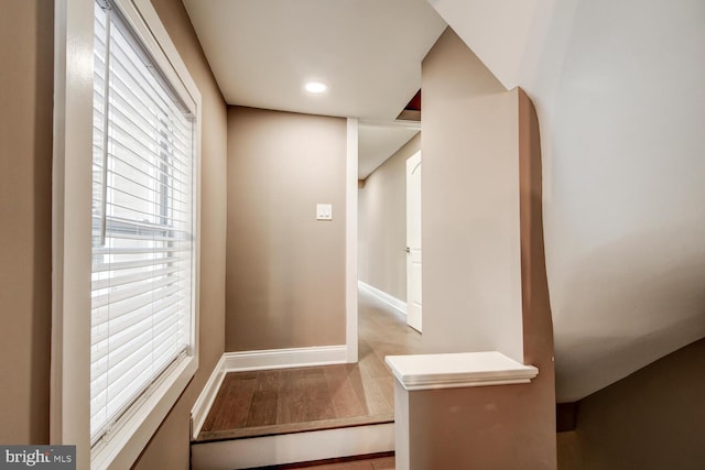 interior space with light hardwood / wood-style floors