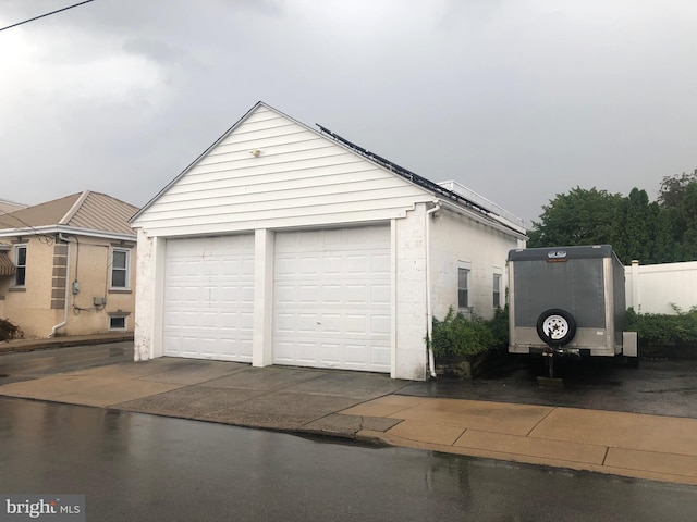 view of garage