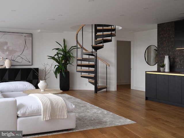 bedroom featuring hardwood / wood-style floors