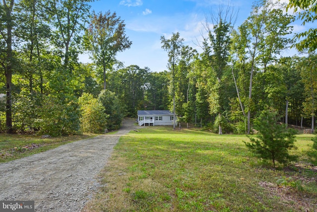 view of front of home with a front yard