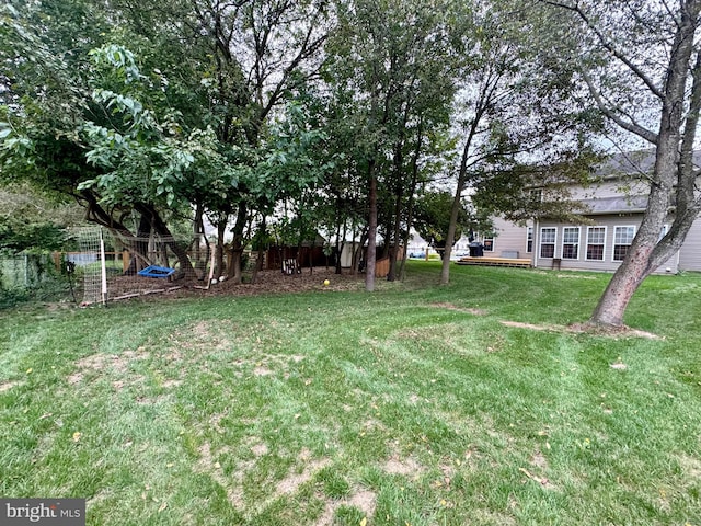 view of yard with fence