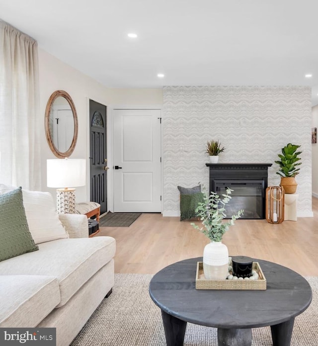 living room featuring wood-type flooring