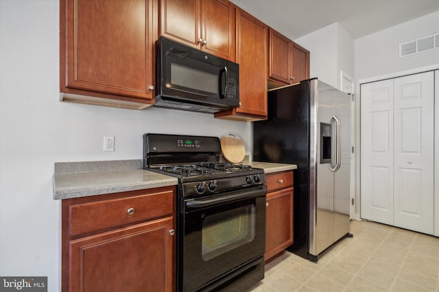 kitchen featuring black appliances