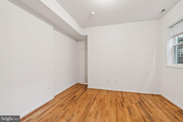 empty room featuring light wood-type flooring