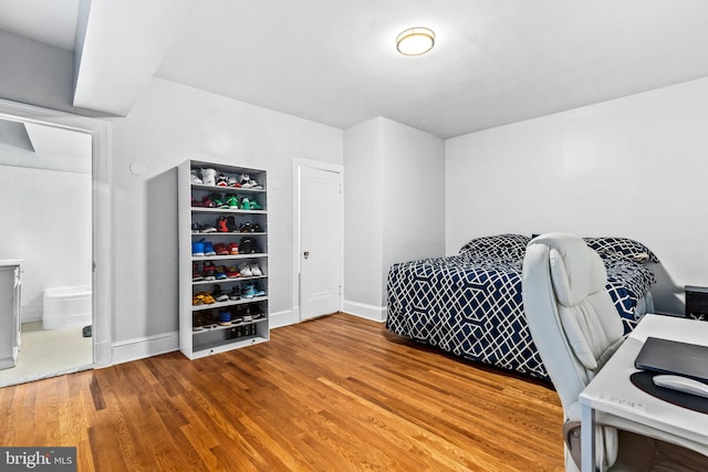 office space featuring hardwood / wood-style floors