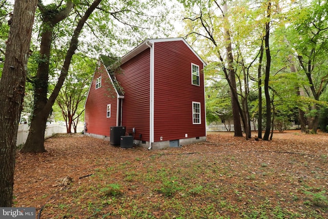 view of home's exterior with central air condition unit