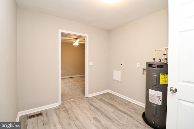 utility room featuring water heater