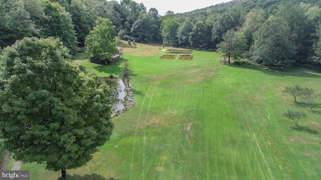 bird's eye view with a rural view