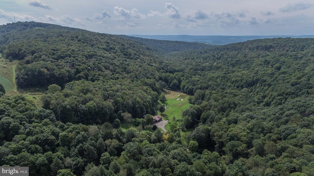 drone / aerial view with a mountain view