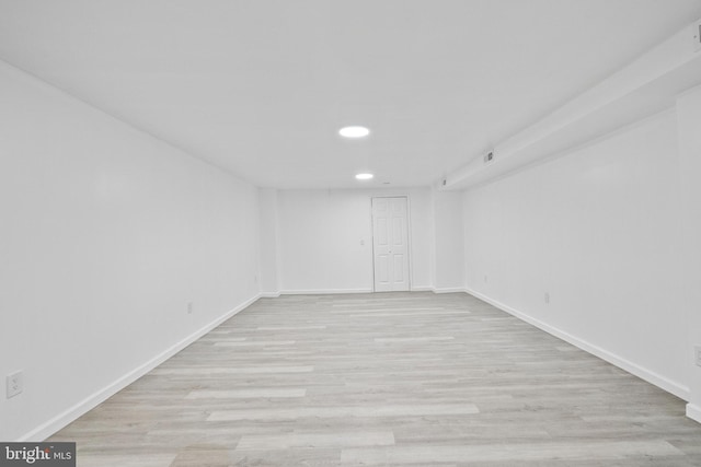 empty room featuring light wood-type flooring